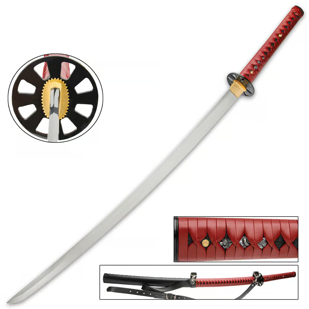 39 1/2" Red Zombie Katana Samurai Sword