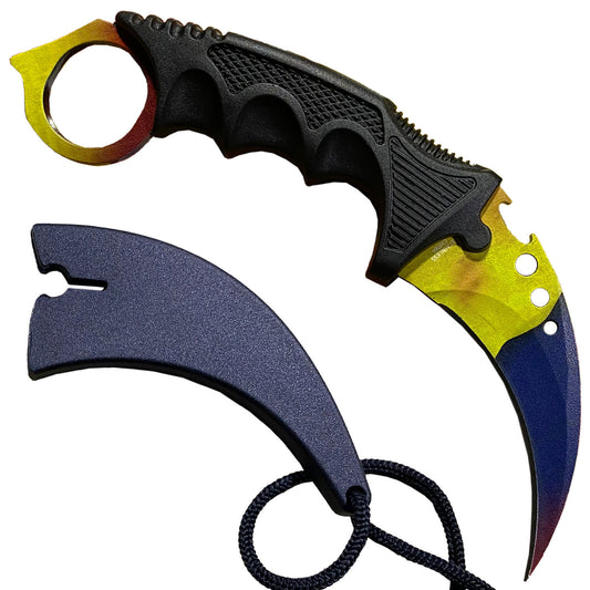 7.6" Marble CSGO Karambit Neck Knife