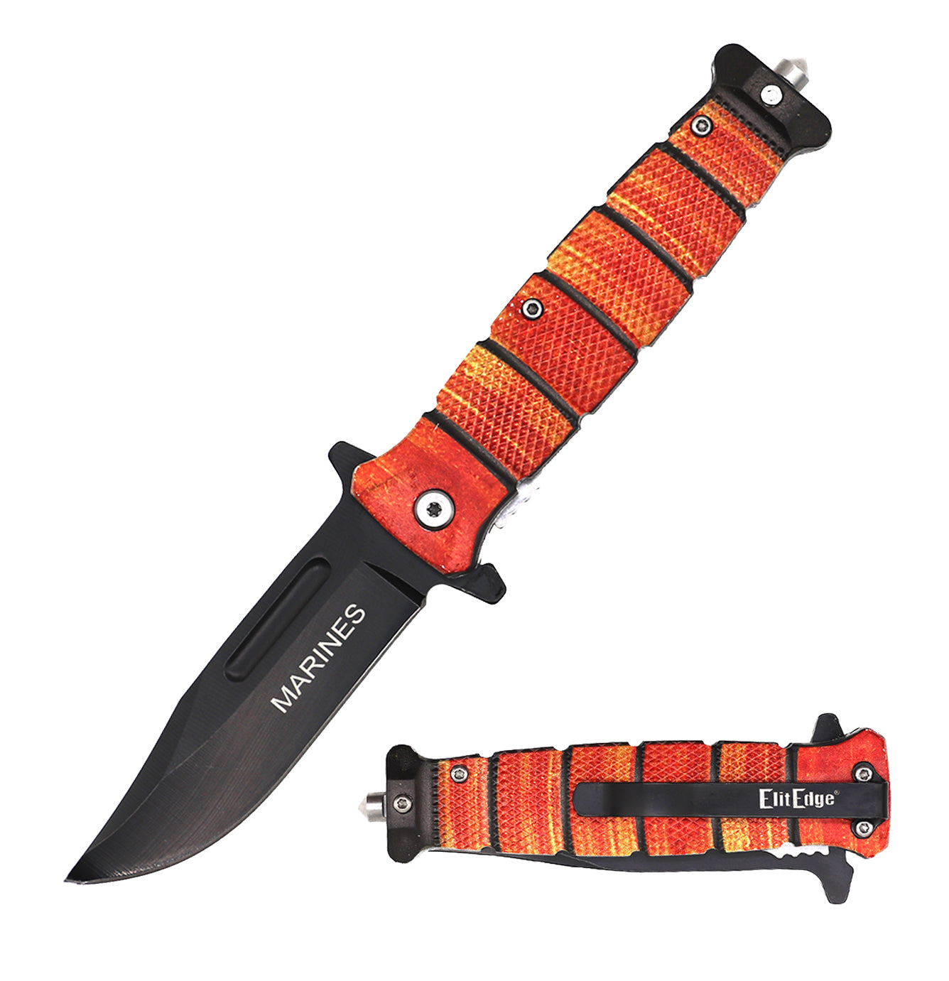 Bowie Brown Marines Spring Assisted Knife