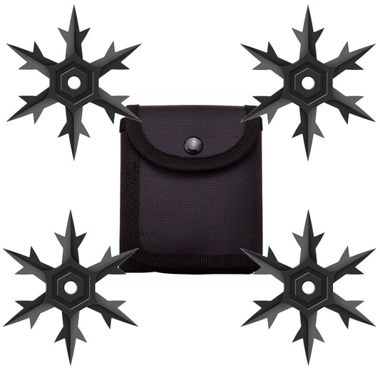 4 Pc Black Six Point Throwing Ninja Stars
