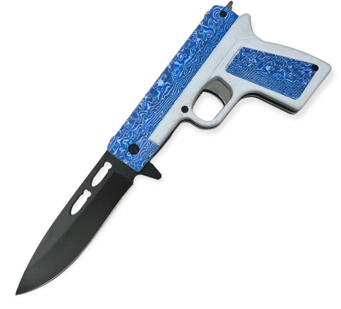 Tiger-USA Pistol Gun Knife Blue