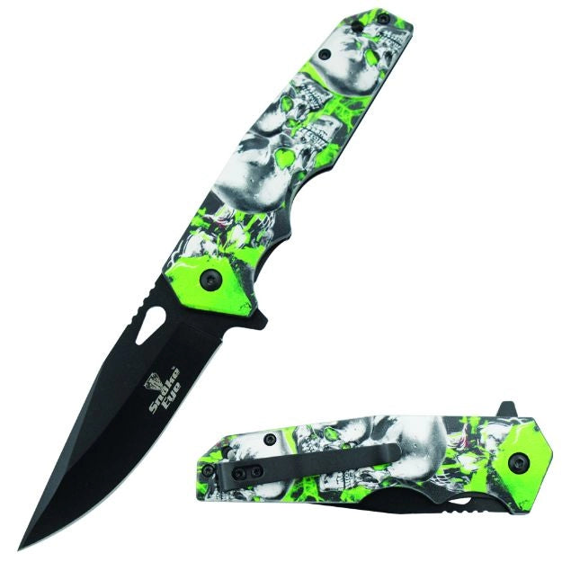 Snake Eyes Green Spring Assisted Knife Death Punch