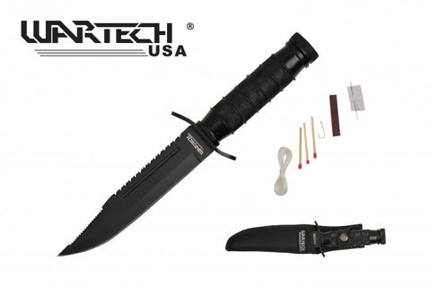 Wartech Black Hunting knife with kit