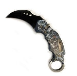 Wolf skull karambit knife