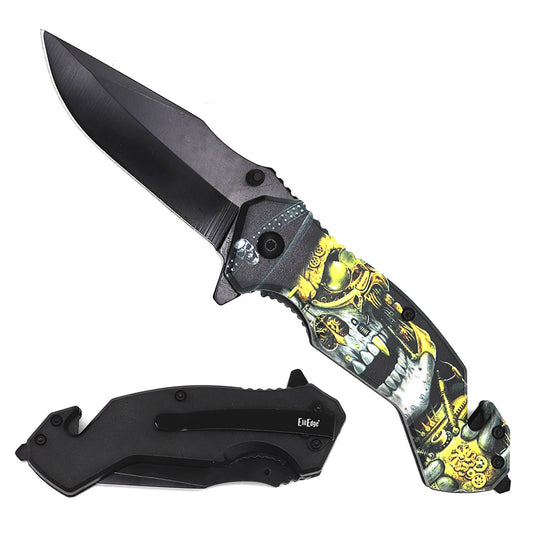 4.75" Skull Tactical Rescue Spring Assist Knife