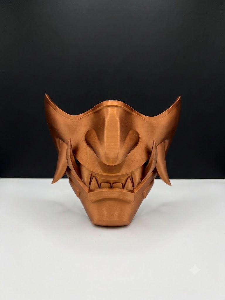 Oni Demon Half-Mask – Metallic Bronze - Premium Tactical & Collector Gear