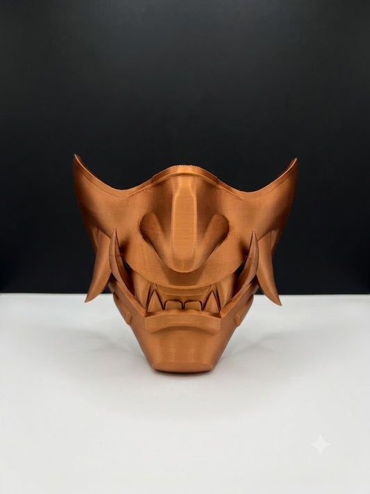 Oni Demon Half-Mask Metallic Bronze Color
