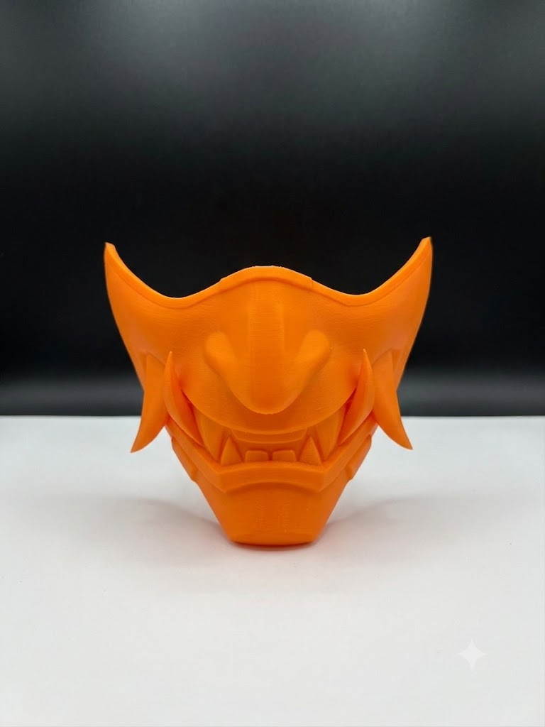 Oni Demon Half-Mask – Orange | Cosplay & Halloween - Premium Tactical & Collector Gear