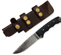 Red Deer® 8.5" Damascus Hunting Knife with Black Leather Case - Premium Tactical & Collector Gear