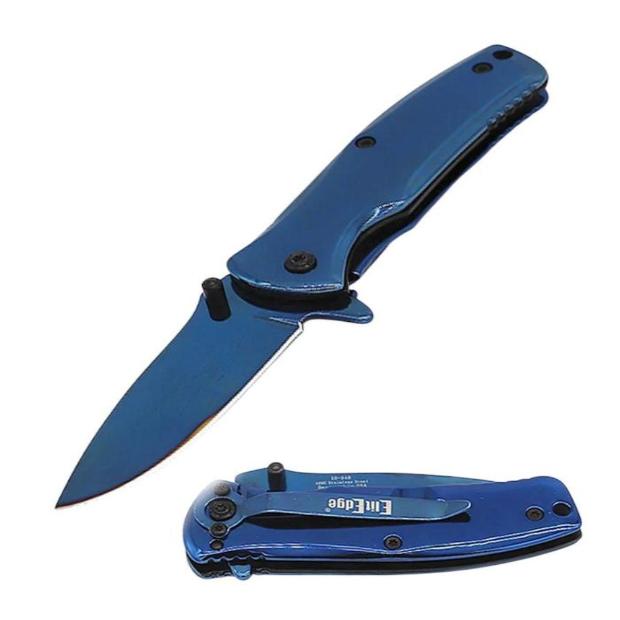  Elitedge Assisted Opening Blue Mobster Pocket Knife