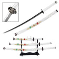 Katana Sword – Hannya Demon Japanese Samurai Set with Stand White