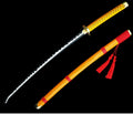 FS106 yellow and red anime katana with scabbard