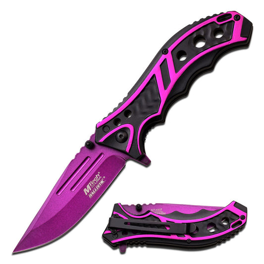 MTech USA Purple Spring Assisted Knife