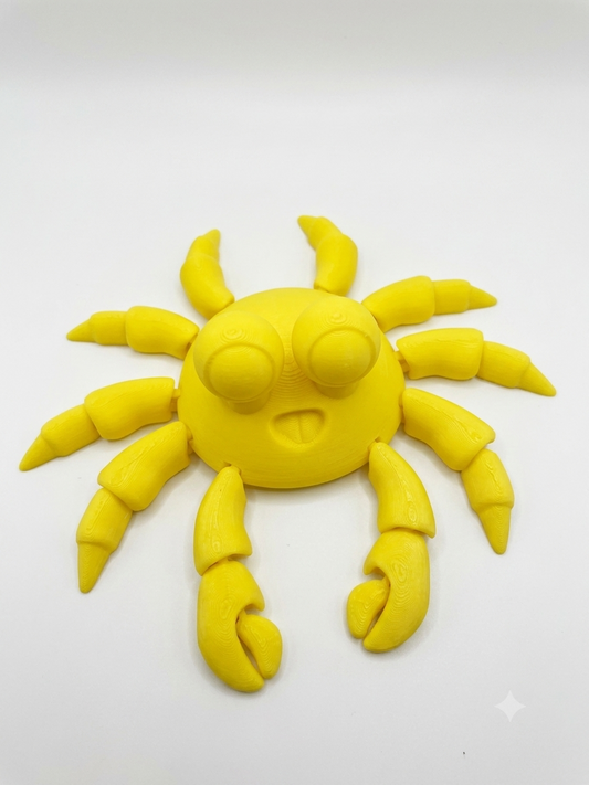 Flexi Articulate Crab Toy Yellow