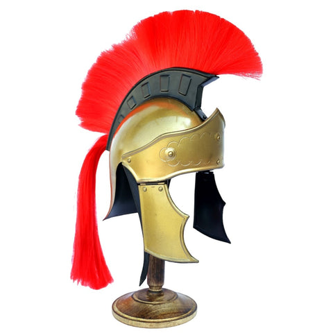 Red Crest Praetorian Roman Centurion Helmet with Plume