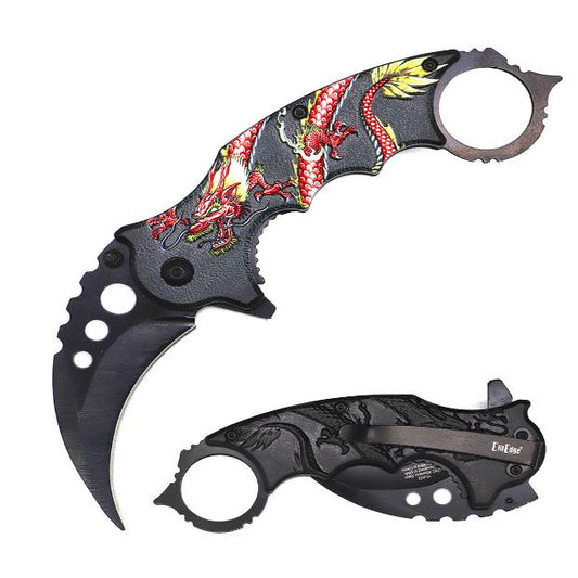  Karambit Red Dragon Assisted Opening Pocket Knife 