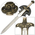 Medieval Barbarian decorative sword with wall display plaque