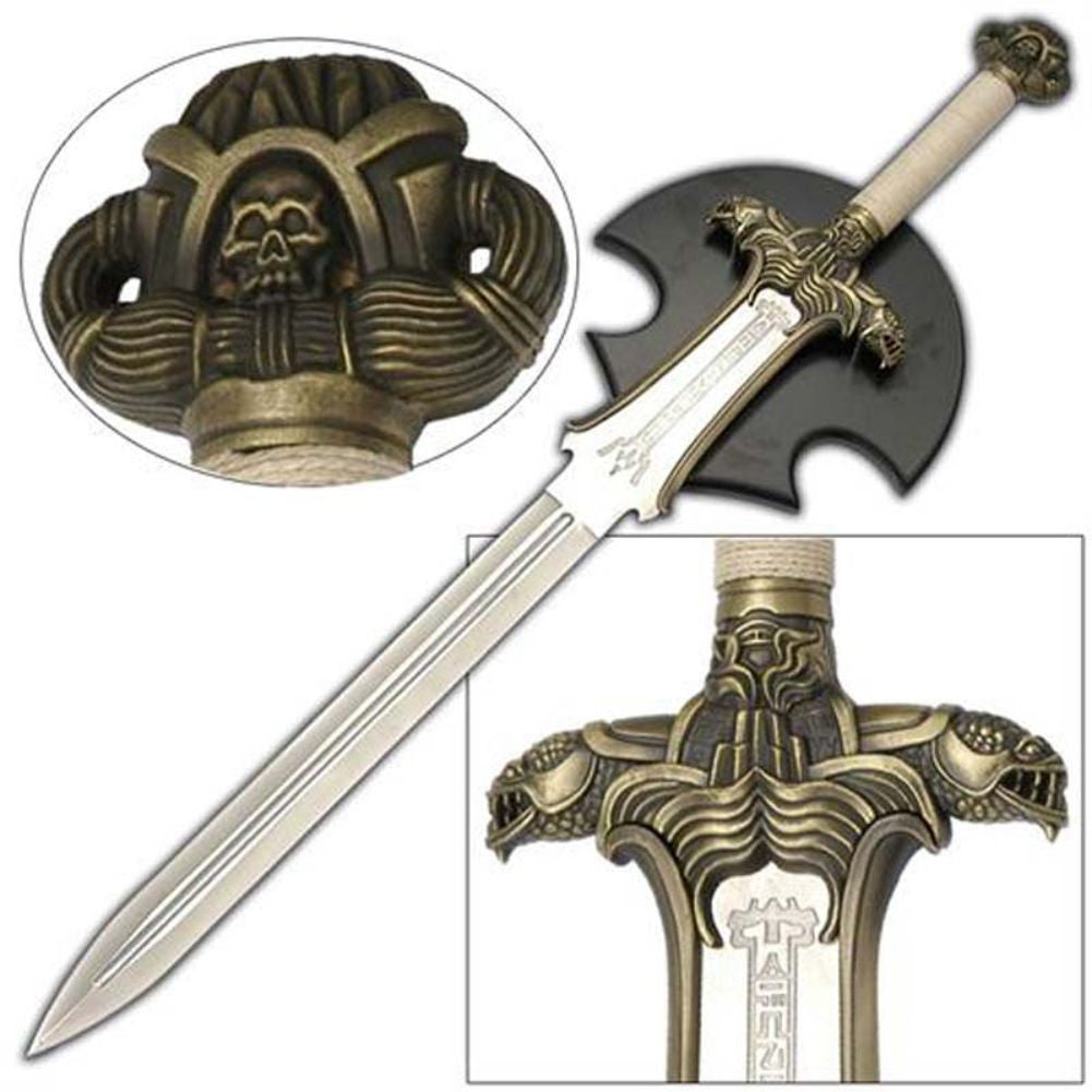 Medieval Barbarian decorative sword with wall display plaque