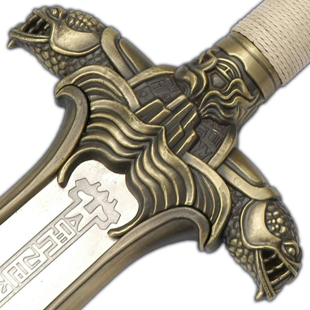 Medieval Barbarian Antiquated Sword With Wall Display Plaque3