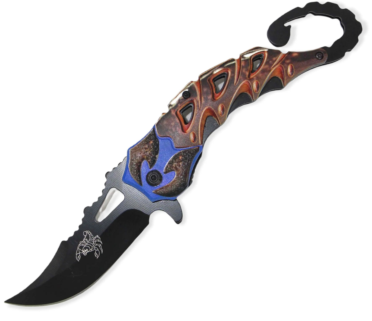 Tiger-USA® Spring Assisted Scorpion BLUE - Premium Tactical & Collector Gear