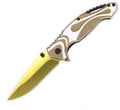 Tiger-USA Capitol Agent Folding Pocket Tool – Gold & White - Premium Tactical & Collector Gear
