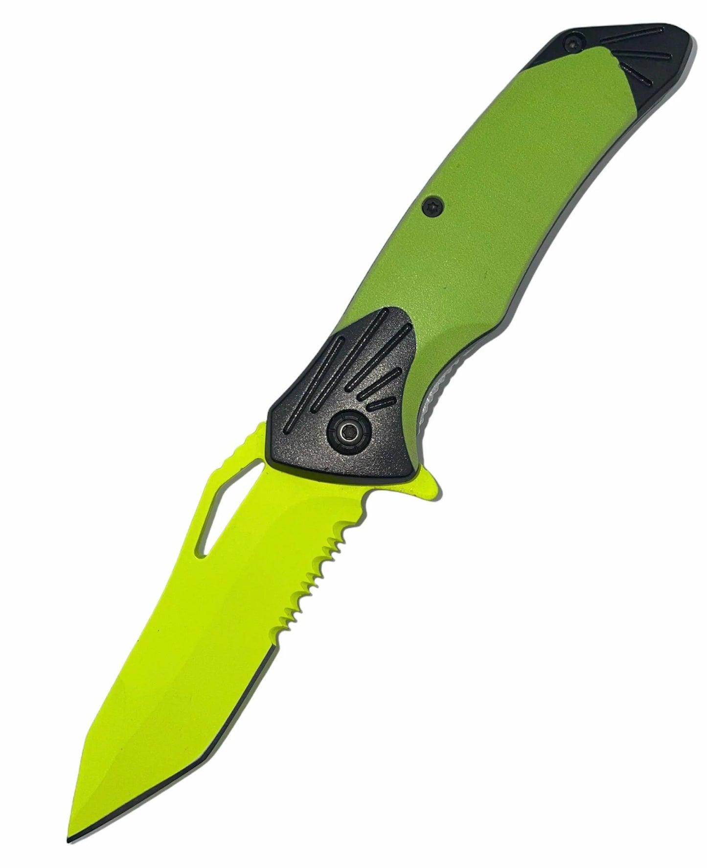 Tiger USA Spring Assisted Knife Green and BlackTanto