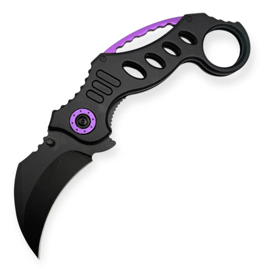 Curved Folding Pocket Tool — Black & Purple Collector's Edition - Premium Tactical & Collector Gear