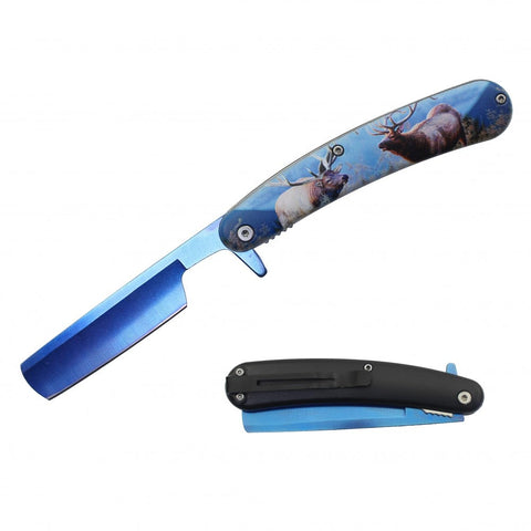 Blue Deer Razer Shaving Blade Spring Assisted knife