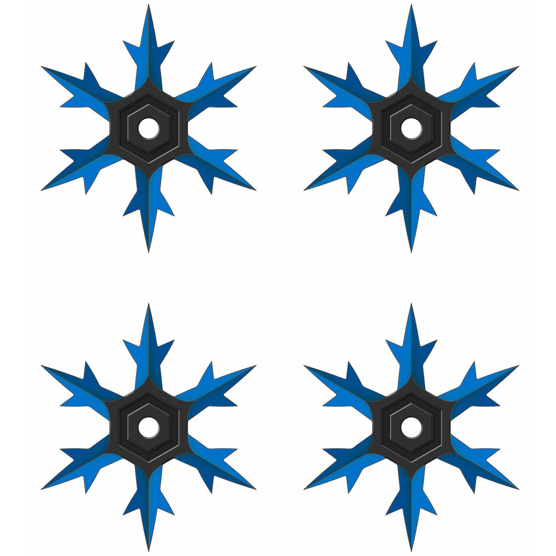 Blue Snow Flake Throwing Ninja Stars