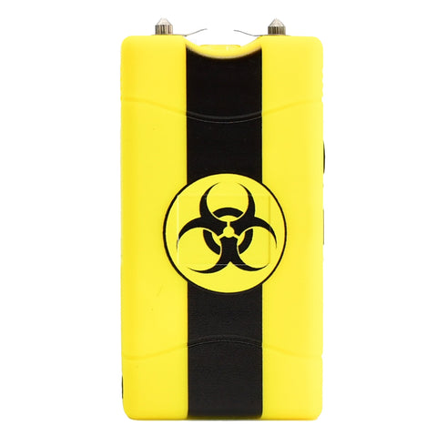 Self Defense Biohazard Yellow Stun Gun Rechargeable LED Flashlight