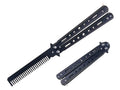 8.5" Stainless Steel Butterfly Trainer Comb - Black - Fantasticblades