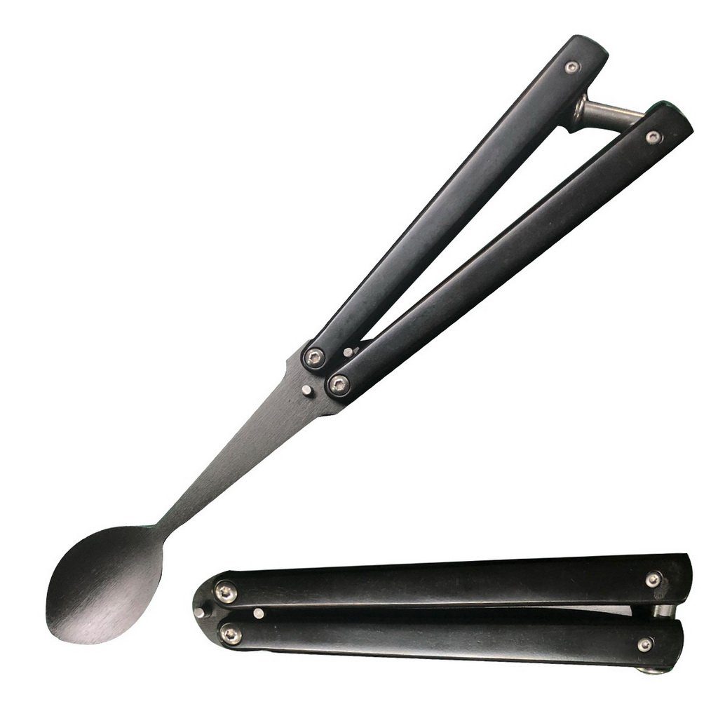 Butterfly Spoon - Black Stainless Steel - Fantasticblades