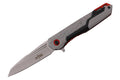 S-TEC Gray Black Red Aluminum Folding Knife - Fantasticblades
