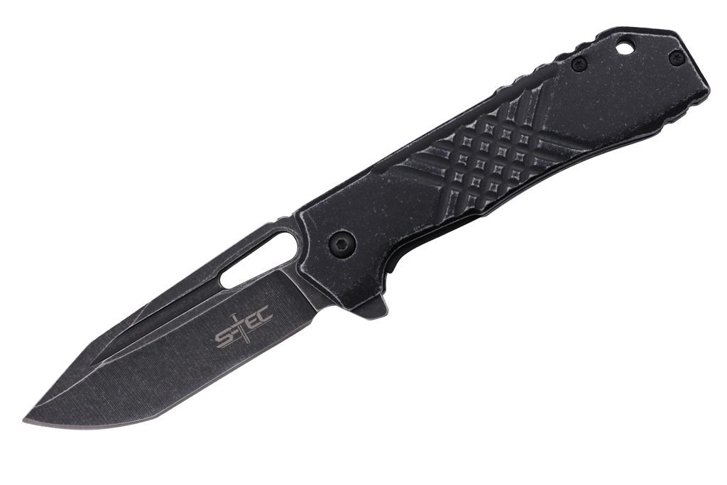 S-TEC Stonewashed Aluminum Folding Knife - Fantasticblades