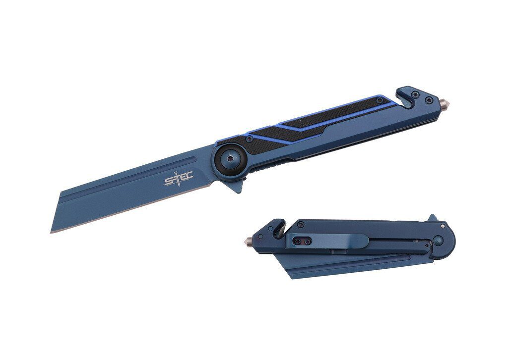 S-TEC Blue Tanto Spring-Assisted Folding Knife - Fantasticblades