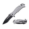 S-TEC Assisted Folding Knife with Composite Rubber Handle - Gray - Fantasticblades