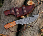 Gut Hook Damascus Steel Custom Handmade Hunting Skinning Knife