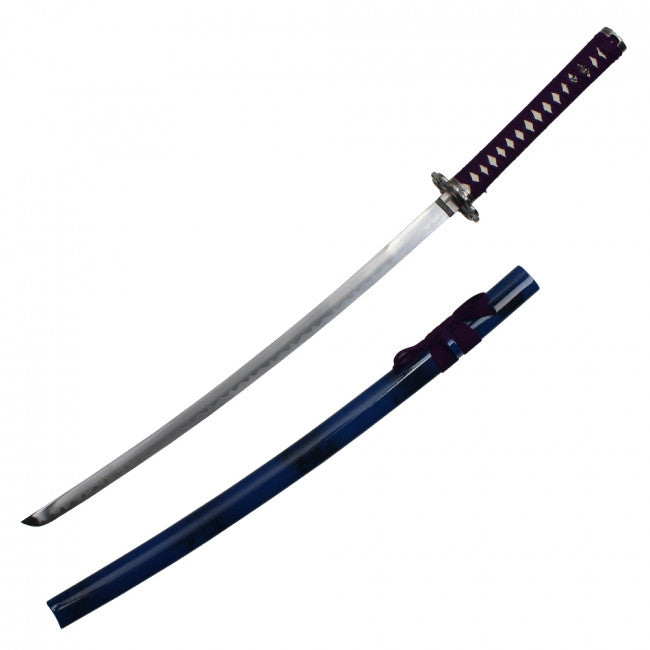 40" Dark Blue Katana Distressed Blue Scabbard