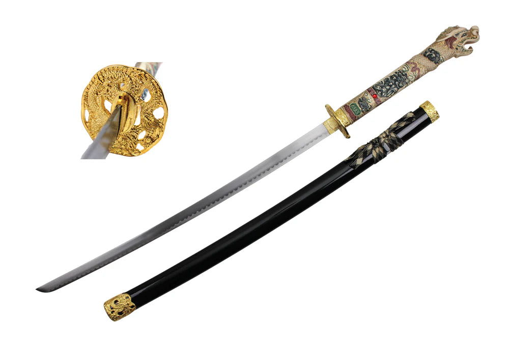 42.5" Open Mouth Dragon Katana — Collector's Display Sword - Premium Tactical & Collector Gear