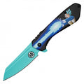 Spring Assisted Pocket Knife – Vegeta Blue Evolution 3D Printed Graphic EDC