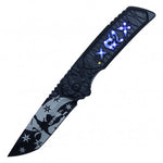 8" Overall Aswisted black knife
