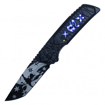 8" Overall Aswisted black knife