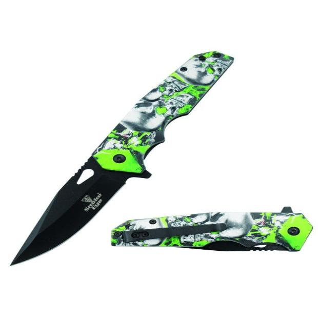 Snake Eyes Green Death Punch Spring Action Knife