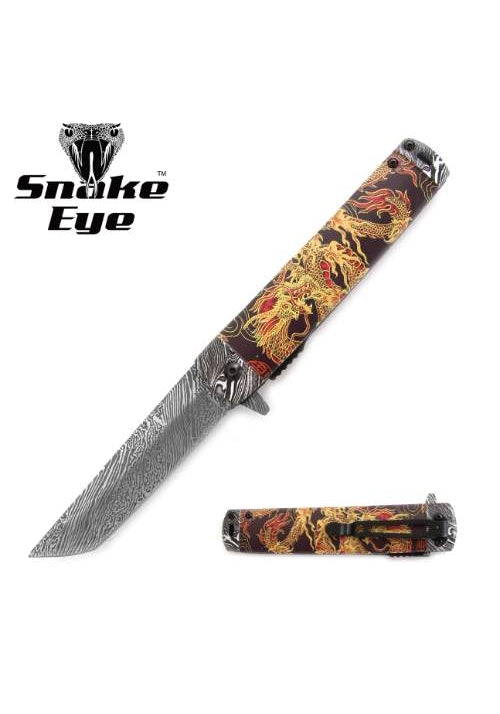 Snake Eye Damascus-Style Folding Pocket Tool – Grey Edition - Premium Tactical & Collector Gear