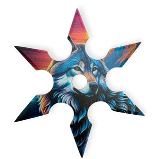 4" 6-Point Sport Steel Throwing Star – Wolf Design - Premium Tactical & Collector Gear