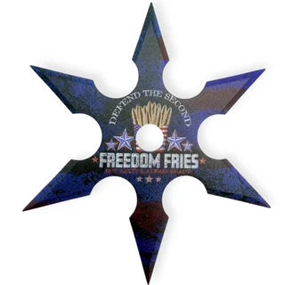 4" 6-Point Sport Steel Throwing Star – Freedom Fries - Premium Tactical & Collector Gear