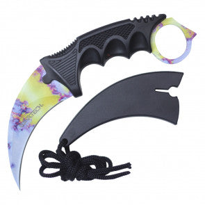 Yellow Galaxy Karambit Knife