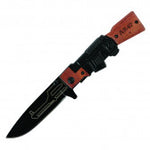 Spring Assisted Ak47 Pocket Knife With Wooden Handle (Black)