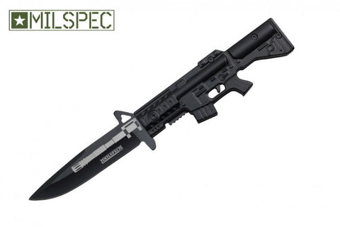 Black Gun Spring Assisted Knife