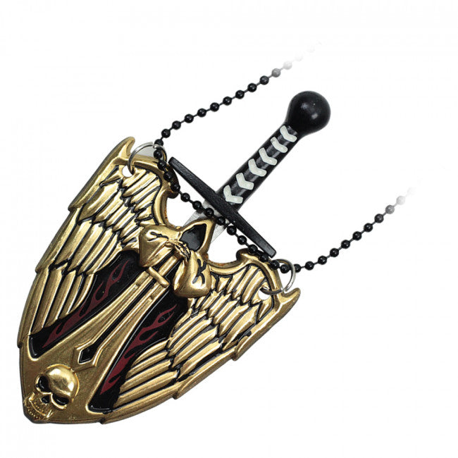 Evil Golden Angel Pendant Necklace — Gothic Novelty Collectible - Premium Tactical & Collector Gear